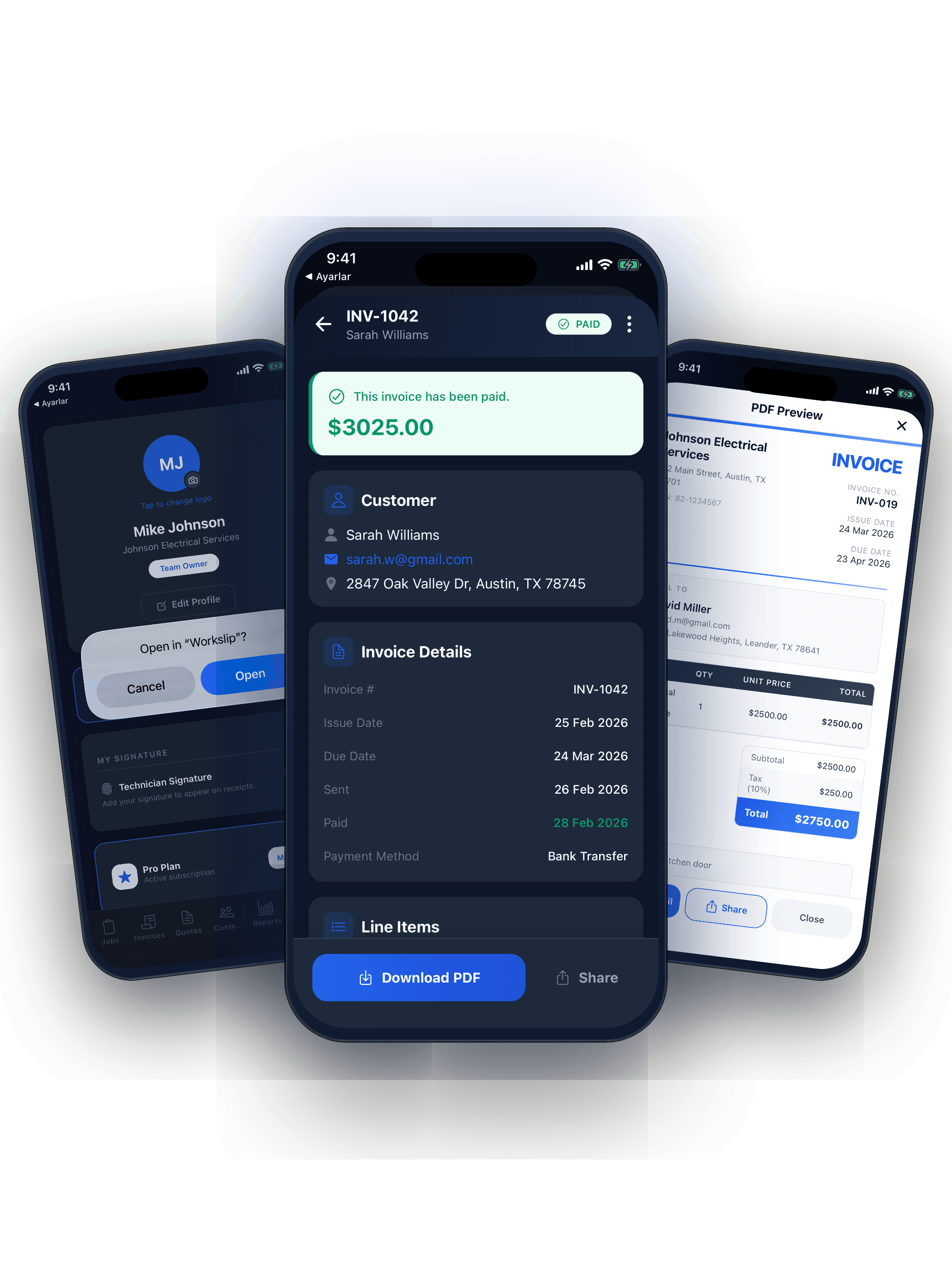 Professional invoicing - create, send, and track PDF invoices