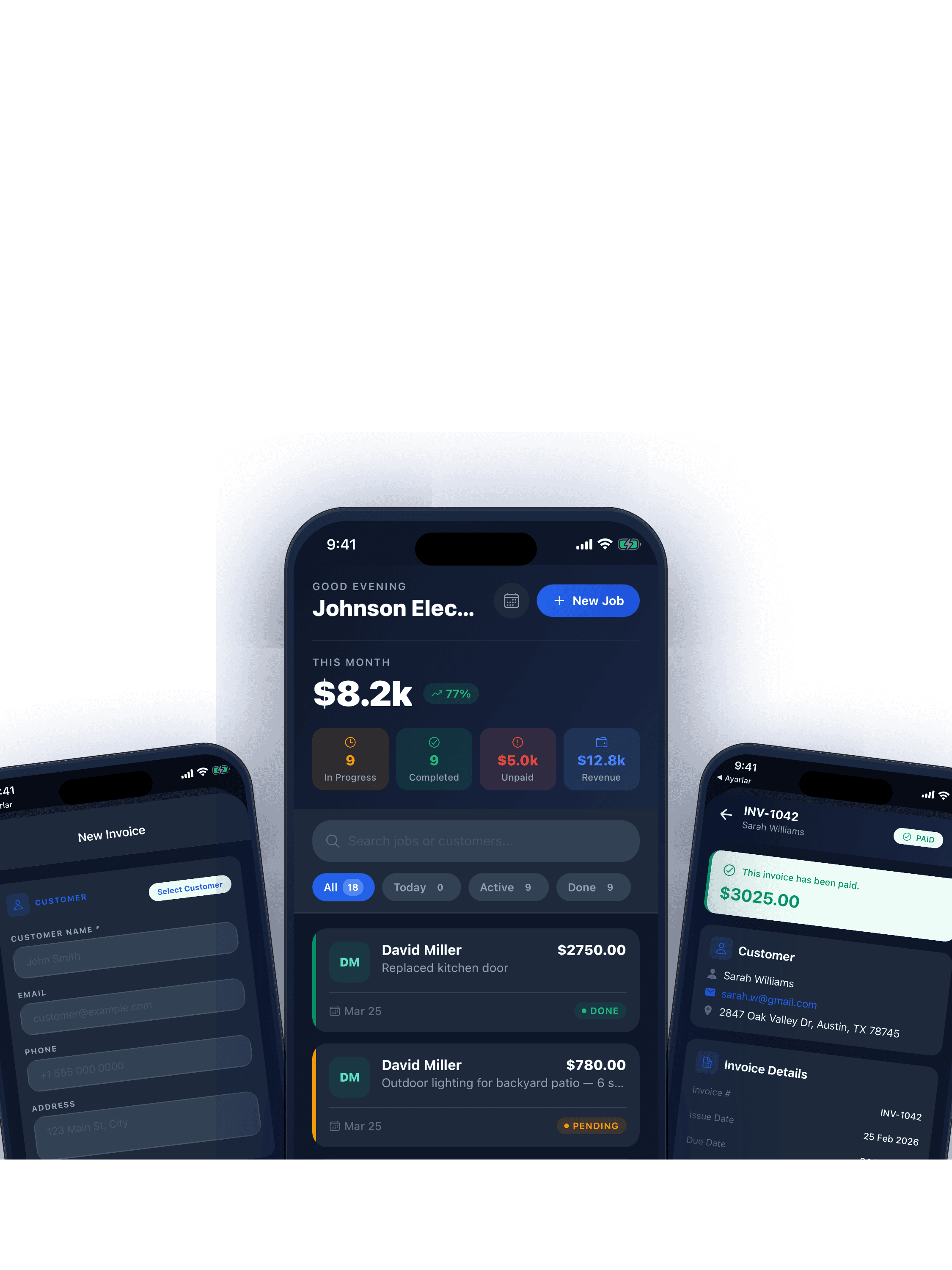 Workslip app - dashboard, invoicing, and job management