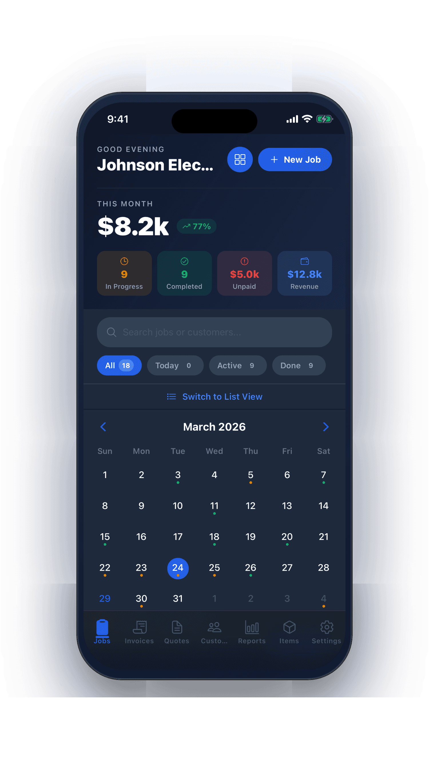 Calendar scheduling view